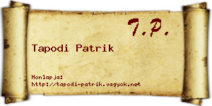 Tapodi Patrik névjegykártya